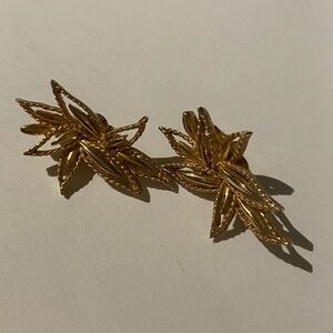 MARCEL BOUCHER - Art Deco Style Gold Tone Clip Earrings - Signed & Numbered